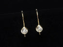 14KGF Earwire w/CZ 18x12mm [Clear] 1pair