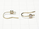 14KGF Earwire w/CZ 18x12mm [Clear] 1pair