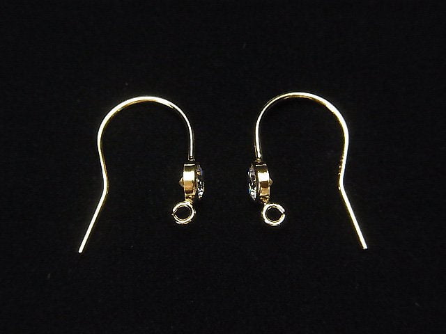 14KGF Earwire w/CZ 18x12mm [Clear] 1pair