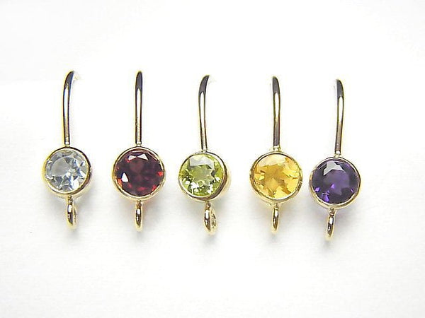 Available in 5 types! 14KGF Earwire w/Gems 19x12mm 1pair