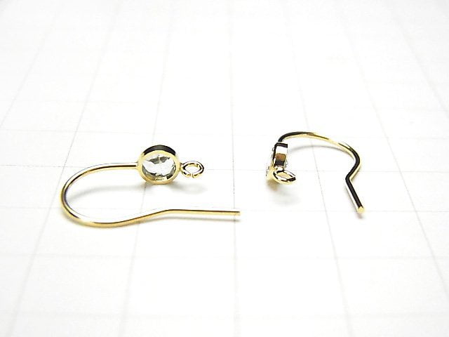 Available in 5 types! 14KGF Earwire w/Gems 19x12mm 1pair