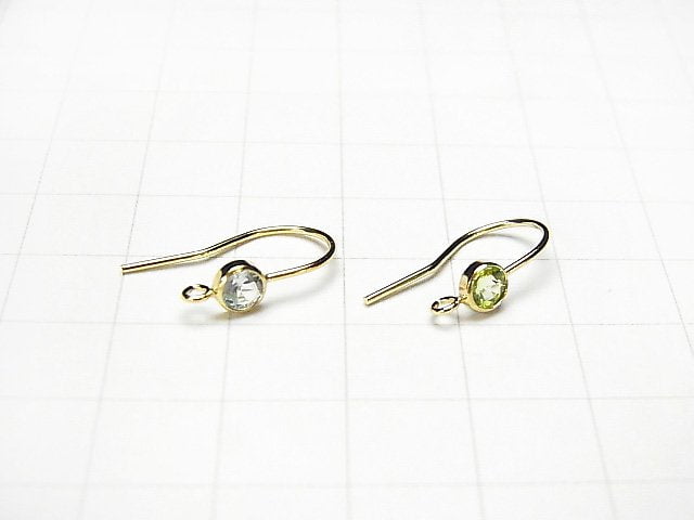 Available in 5 types! 14KGF Earwire w/Gems 19x12mm 1pair