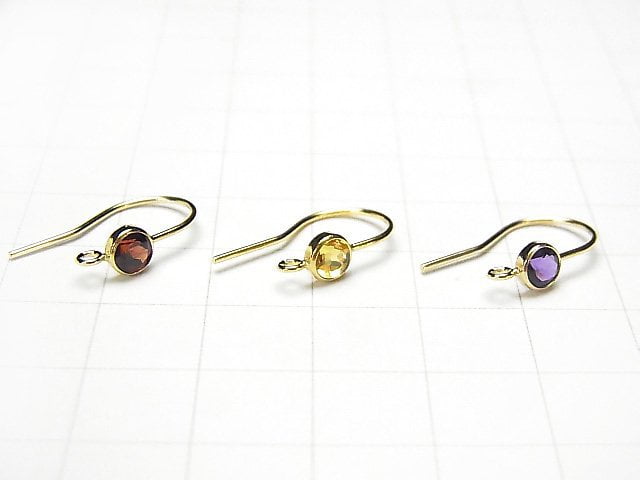 Available in 5 types! 14KGF Earwire w/Gems 19x12mm 1pair