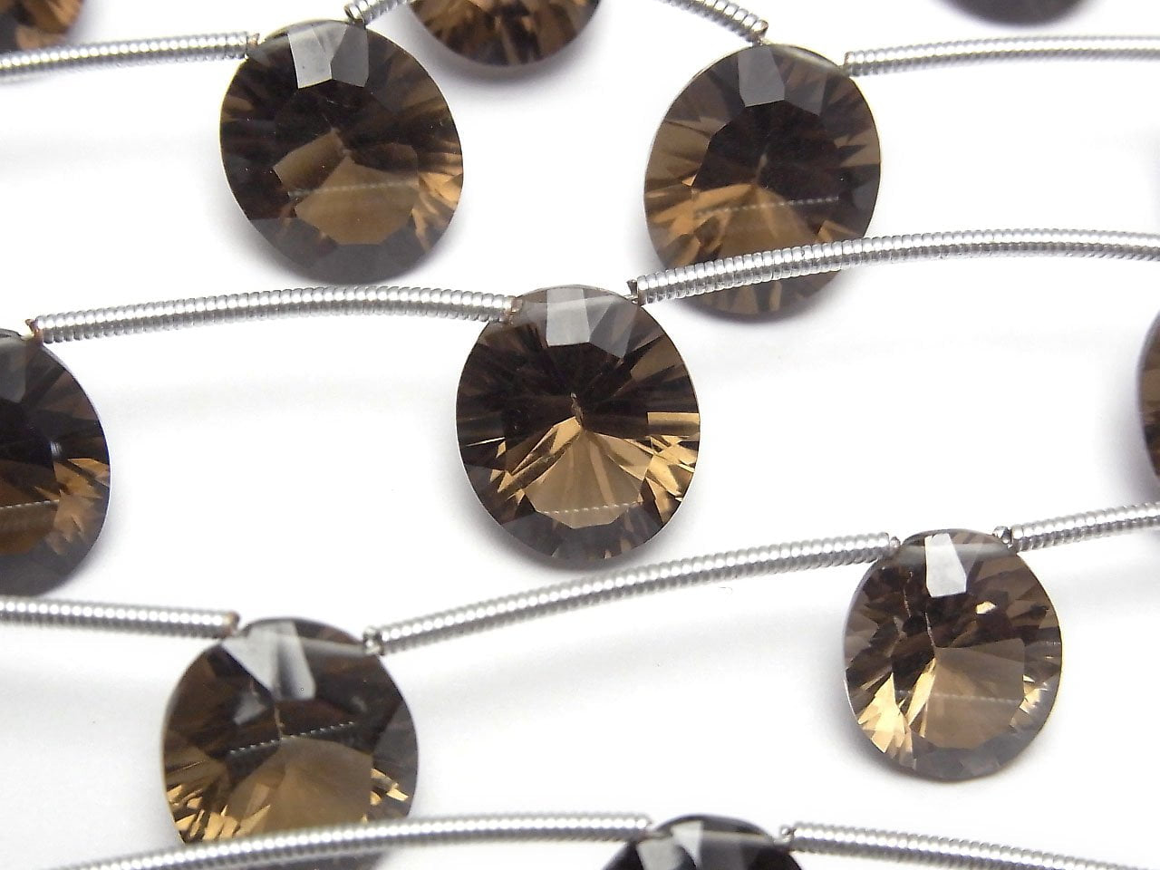 High Quality Smoky Quartz AAA Oval Concave Cut 12x10mm 1strand beads (4pcs )