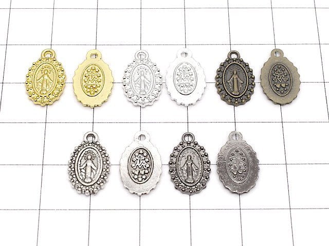 Metal Parts Charm 12 x 9 mm Miraculous Medal 10 pcs $1.79