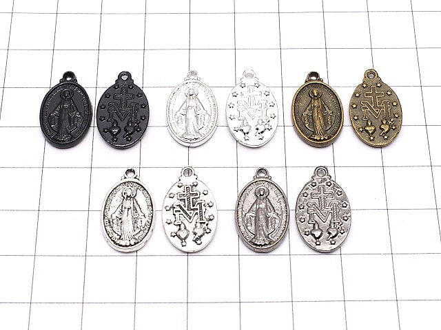 Metal Parts Charm 17 x 12 mm Miraculous Medal 10 pcs $2.19