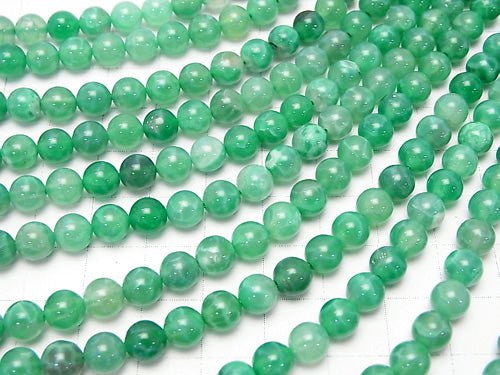 Green Fire Agate Round 4mm 1strand beads (aprx.15inch/38cm)