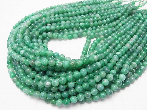Green Fire Agate Round 4mm 1strand beads (aprx.15inch/38cm)