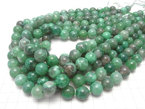 Green fire agate Round 12 mm half or 1 strand beads (aprx.15 inch / 36 cm)