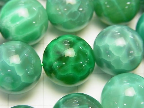 Green Fire Agate Round 14 mm 1/4 or 1strand beads (aprx.15 inch / 36 cm)