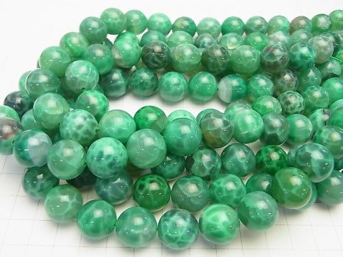 Green Fire Agate Round 14 mm 1/4 or 1strand beads (aprx.15 inch / 36 cm)