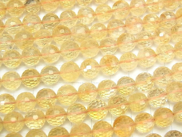 [Video] Citrine AA++ 128Faceted Round 10mm half or 1strand beads (aprx.15inch / 36cm)