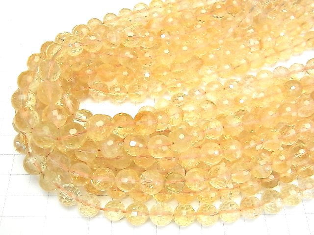 [Video] Citrine AA++ 128Faceted Round 10mm half or 1strand beads (aprx.15inch / 36cm)