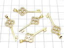 Key Parts with Metal Parts CZ (Key) Motif Pendant 33 x 13 mm 18 KGP 1 pc $2.99!