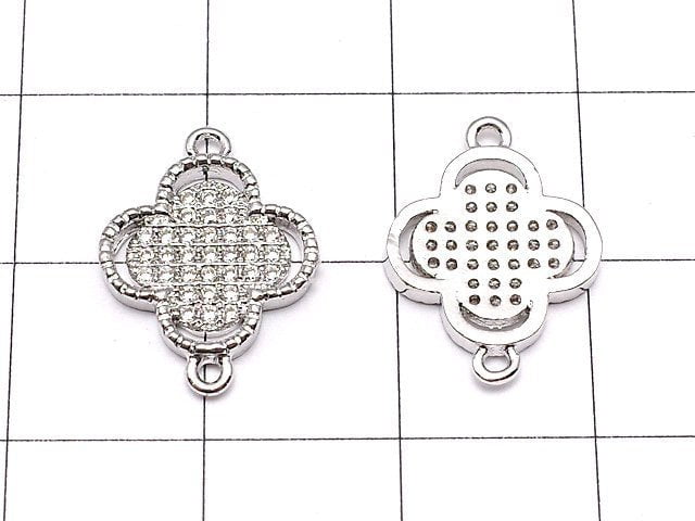 Metal Parts Joint Parts Flower (with CZ) [10 mm] [12 mm] Silver Color 1 pc