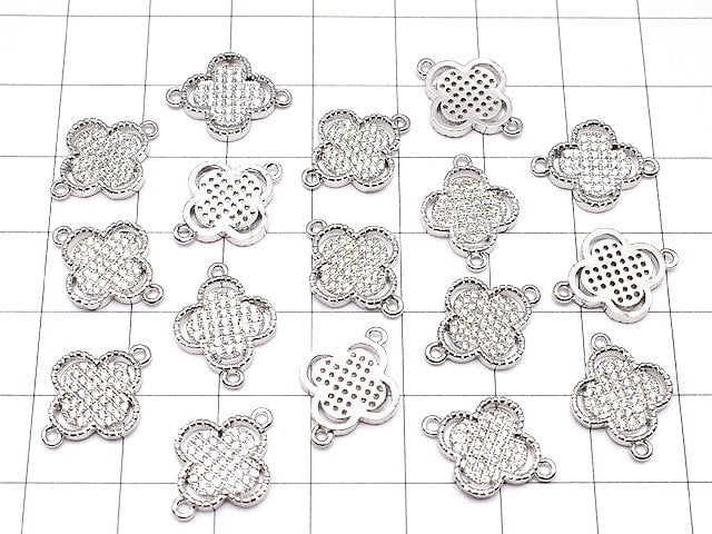 Metal Parts Joint Parts Flower (with CZ) [10 mm] [12 mm] Silver Color 1 pc