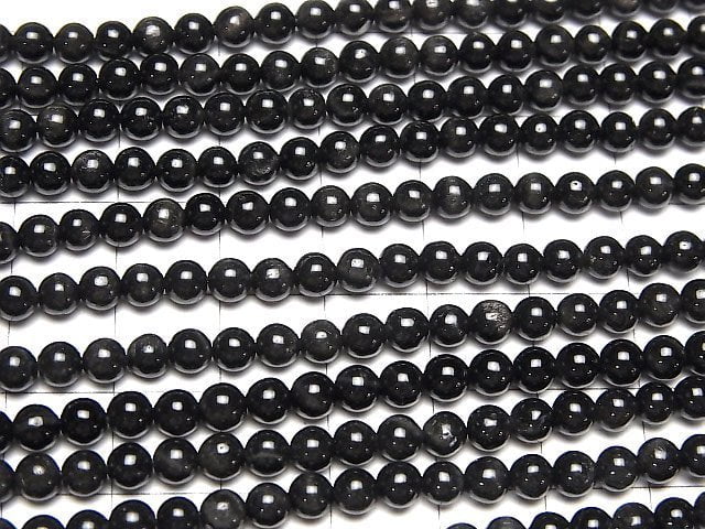 [Video] Black Tiger's Eye AAA Round 4mm 1strand beads (aprx.15inch/38cm)
