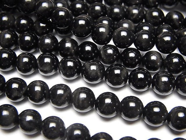 [Video] Black Tiger's Eye AAA Round 6mm 1strand beads (aprx.15inch/37cm)