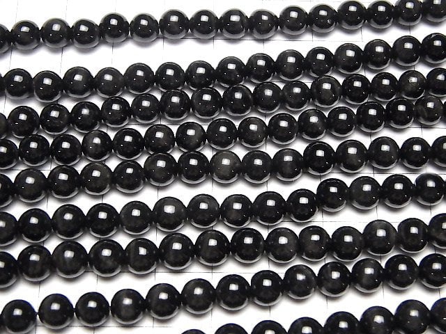 [Video] Black Tiger's Eye AAA Round 6mm 1strand beads (aprx.15inch/37cm)