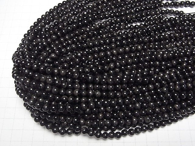 [Video] Black Tiger's Eye AAA Round 6mm 1strand beads (aprx.15inch/37cm)