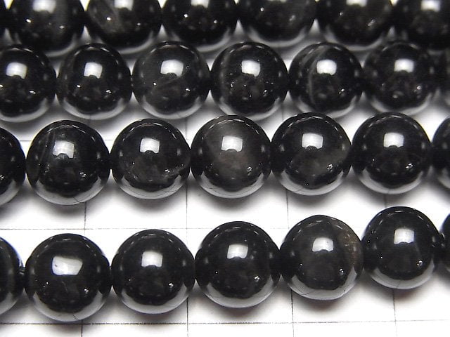 [Video] Black Tiger's Eye AAA Round 8mm half or 1strand beads (aprx.15inch/38cm)