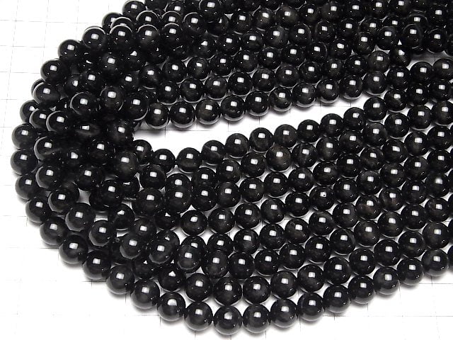 [Video] Black Tiger's Eye AAA Round 8mm half or 1strand beads (aprx.15inch/38cm)