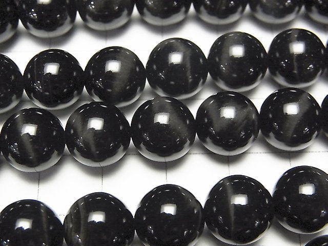 [Video] Black Tiger's Eye AAA Round 10mm 1/4 or 1strand beads (aprx.15inch/36cm)