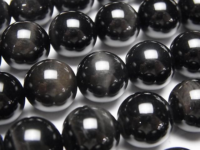 [Video] Black Tiger's Eye AAA Round 14mm 1/4 or 1-strand beads (approx. 15 inches/36 cm)