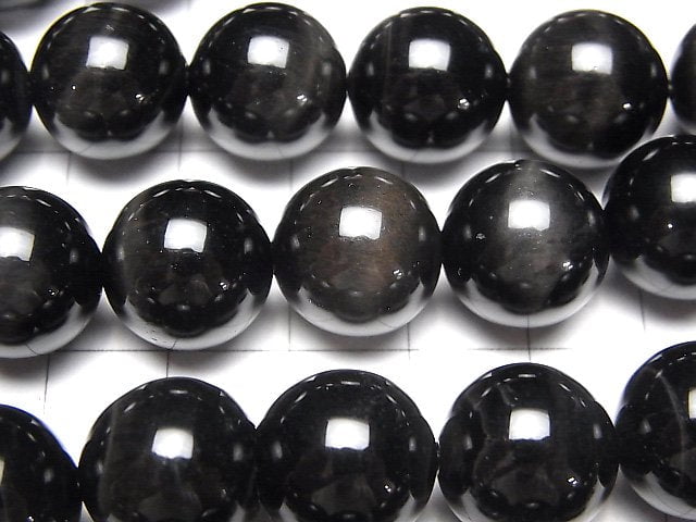 [Video] Black Tiger's Eye AAA Round 14mm 1/4 or 1strand beads (aprx.15inch/37cm)