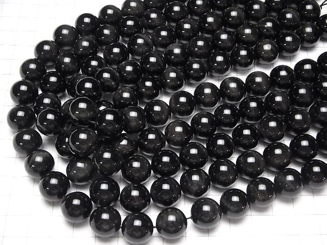 [Video] Black Tiger's Eye AAA Round 14mm 1/4 or 1-strand beads (approx. 15 inches/36 cm)