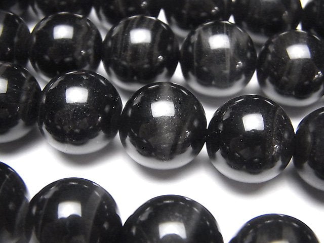 [Video] Black Tiger's Eye AAA Round 16mm 1/4 or 1strand beads (aprx.15inch/36cm)