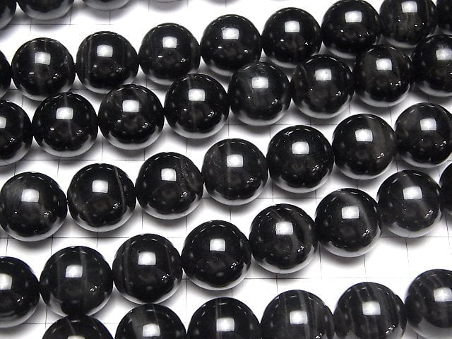 [Video] Black Tiger's Eye AAA Round 16mm 1/4 or 1strand beads (aprx.15inch/36cm)