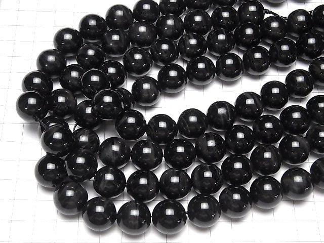 [Video] Black Tiger's Eye AAA Round 16 mm 1/4 or 1strand beads (aprx.15 inch / 37 cm)