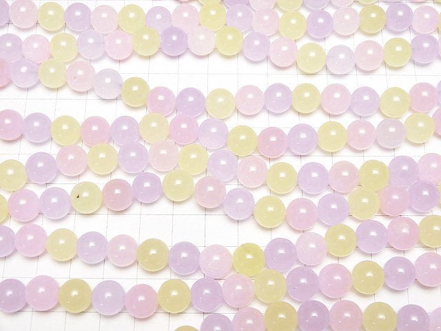 Pastel Mix Jade Round 10mm 1strand beads (aprx.15inch / 35cm)