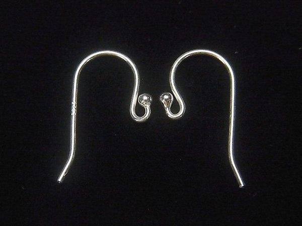 Silver925 Earwire [S][M][L] with round beads No coating 2pairs (4 pieces)