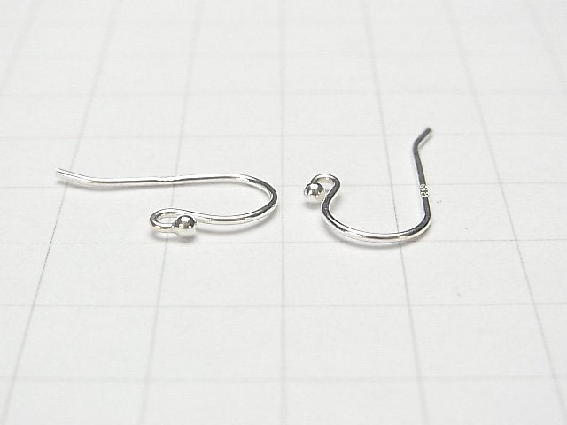 Silver925 Earwire [S][M][L] with round beads No coating 2pairs (4 pieces)