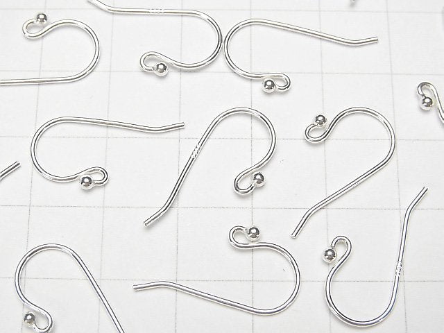 Silver925 Earwire [S][M][L] with round beads No coating 2pairs (4 pieces)