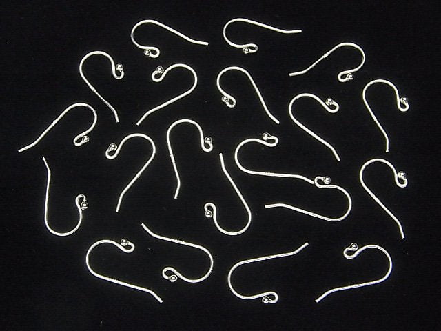 Silver925 Earwire [S-M][L] with round beads No coating 2 pairs (4 pieces)