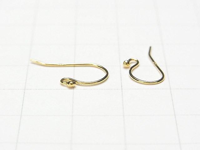 Silver 925 Earwire [S][M][L] with round beads, 18KGP, 1 pair