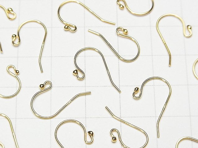 Silver925 Earwire [S][M][L] with round beads 18KGP 2pairs