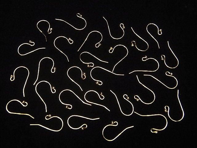 Silver 925 Earwire [S][M][L] with round beads, 18KGP, 1 pair