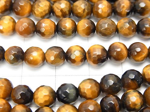 1strand $8.79! Mix Tiger's Eye AAA - 128 Faceted Round 6 mm 1strand beads (aprx.15 inch / 38 cm)