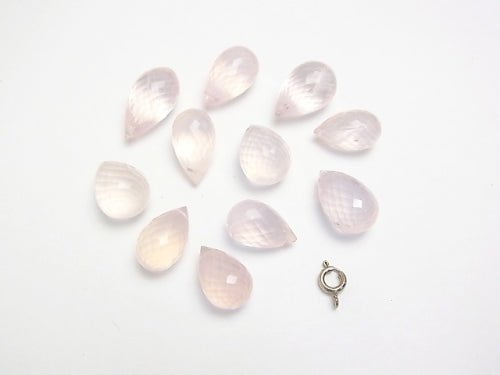 Madagascar Rose Quartz AAA- - AA++ Drop Faceted Briolette 1pc