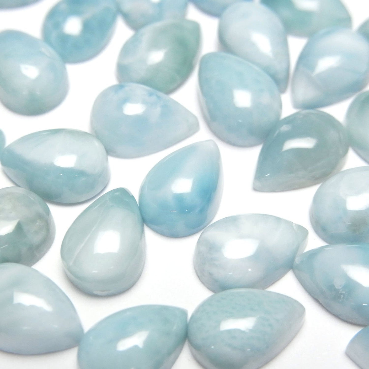 Larimar Pectolite AA Pear shape Cabochon 9x6mm 5pcs