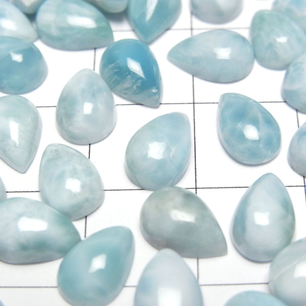 Larimar Pectolite AA Pear shape Cabochon 9x6mm 5pcs