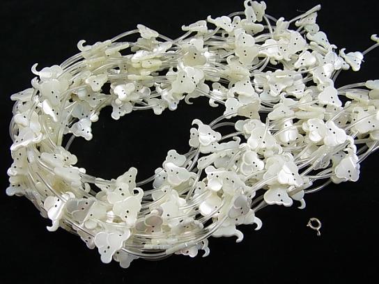 1strand $7.79! High Quality Mother of Pearl MOP AAA Mouse Shape White 1strand (Approx 14pcs)
