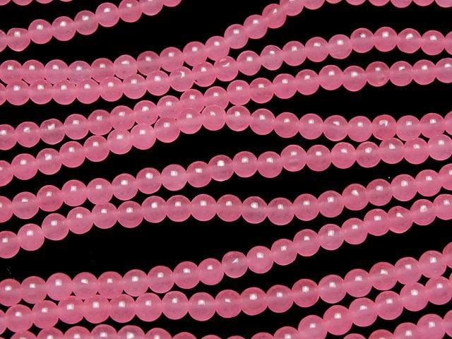 Pink Jade Round 4mm 1strand beads (aprx.14inch / 35cm)