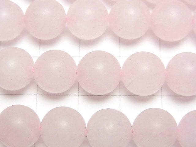[Video] Frost Rose Quartz Round 10mm 1strand beads (aprx.15inch / 38cm)