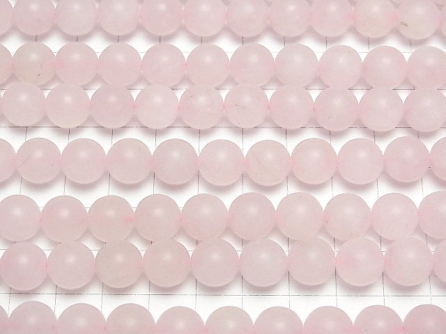 [Video] Frost Rose Quartz Round 10mm 1strand beads (aprx.15inch / 38cm)