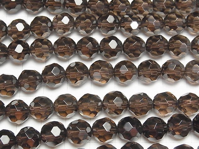 Smoky Quartz AAA 32Faceted Round 10mm 1/4 or 1strand beads (aprx.15inch/36cm)